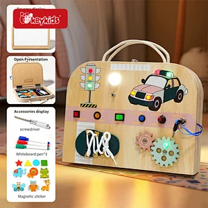 Montessori 2 In 1 Drawing Board Wooden Light Switch Busy Board For Kids W12D570