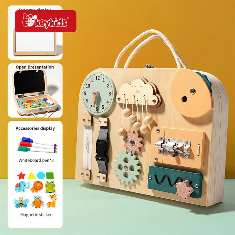 Montessori 2 In 1 Drawing Board Wooden Light Switch Busy Board For Kids W12D570